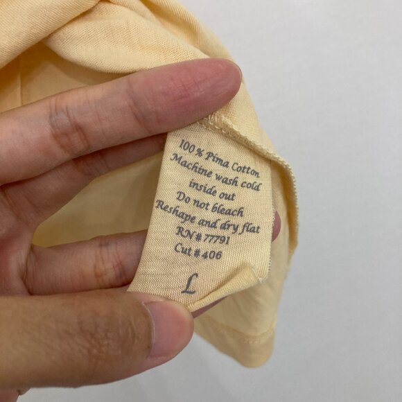 Stephanie B size Large Light Orange Cowl Neck Ultra Soft Pima Cotton Top - Picture 4 of 9